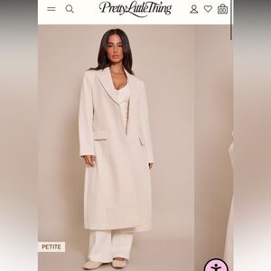 PrettyLittleThing Cream Trench Coat